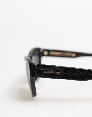 DG4177 Sonnenbrille mit schwarzem Lederrahmen und getönten Gläsern
