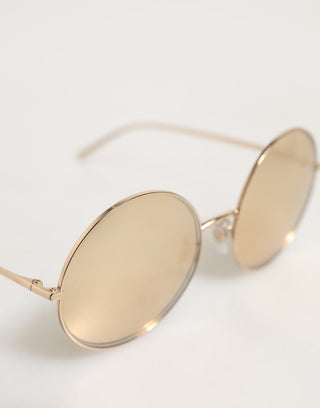 Goldfarbene runde Sonnenbrille