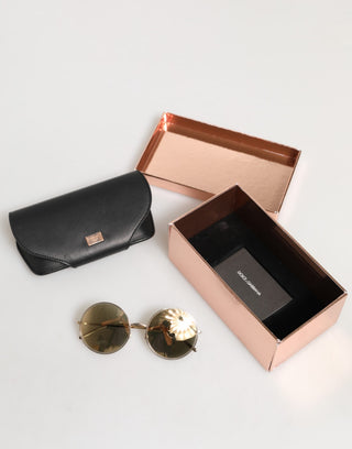 Goldfarbene runde Sonnenbrille