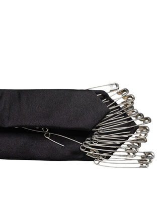 Schwarze Sicherheitsnadeln aus Seide, verstellbare Krawatten-Accessoire