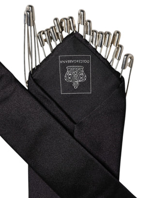 Schwarze Sicherheitsnadeln aus Seide, verstellbare Krawatten-Accessoire
