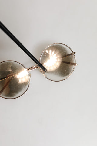 Roségold plattierte runde Sonnenbrille