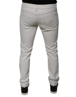 Weiße Stretch-Skinny-Jeans aus Baumwolle für Herren