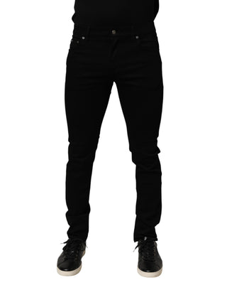 Schwarze Stretch-Jeans für Herren, schmal geschnitten