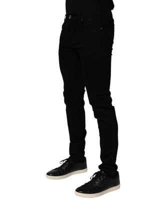 Schwarze Stretch-Jeans für Herren, schmal geschnitten
