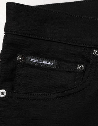 Schwarze Stretch-Jeans für Herren, schmal geschnitten