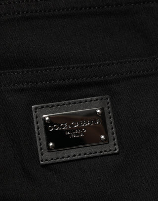 Schwarze Stretch-Jeans für Herren, schmal geschnitten