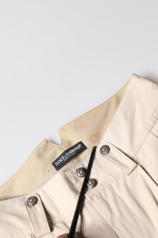 Beige Cargo-Herrenhose aus Baumwolle mit zulaufendem Bein