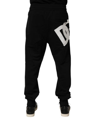 Schwarze DG Logo Baumwoll-Jogginghose