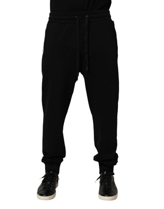 Schwarze DG Logo Baumwoll-Jogger-Sweatpants