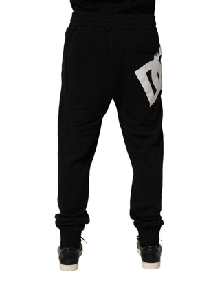 Schwarze DG Logo Baumwoll-Jogger-Sweatpants