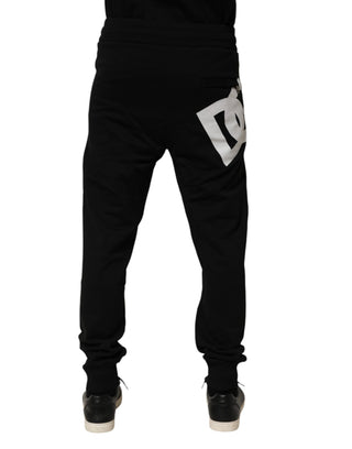 Schwarze DG Logo Baumwoll-Jogginghose