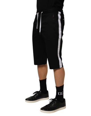 Bermudas de algodón elástico para hombre en negro