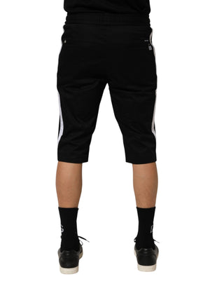 Bermudas de algodón elástico para hombre en negro
