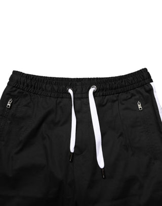 Bermudas de algodón elástico para hombre en negro