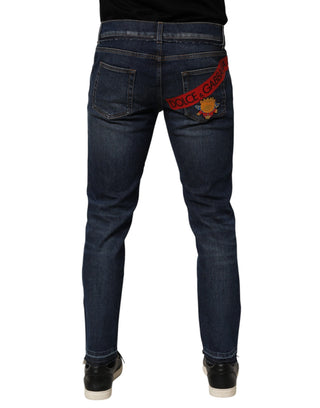 Blaue Stretch-Skinny-Herrenjeans aus Baumwolle