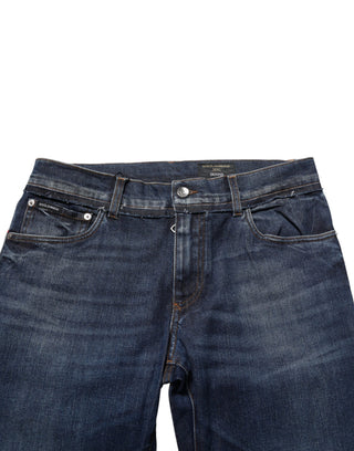 Blaue Stretch-Skinny-Herrenjeans aus Baumwolle