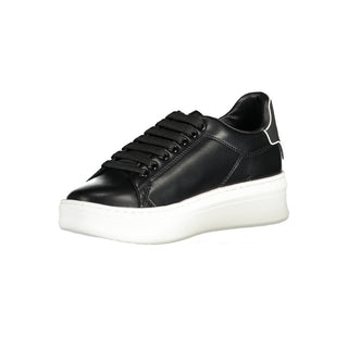 Schwarzer Polyurethan-Sneaker für Damen
