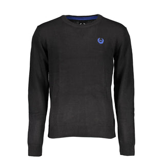 Schwarzer Baumwollpullover für Herren