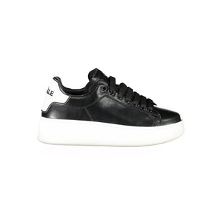 Schwarzer Polyurethan-Sneaker für Damen