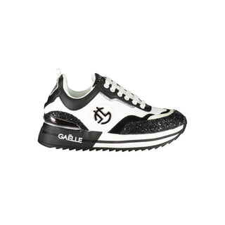 Schwarzer Polyurethan-Sneaker für Damen