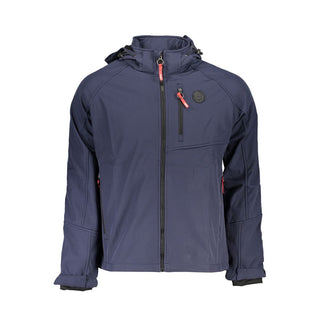 Blue Polyester Men's Jacket