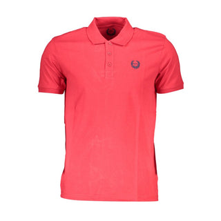 Red Cotton Men Polo Shirt