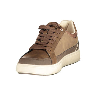 Brauner Polyurethan Herren-Sneaker