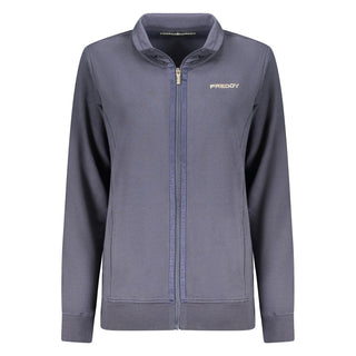 Blaues Baumwoll-Damensweatshirt