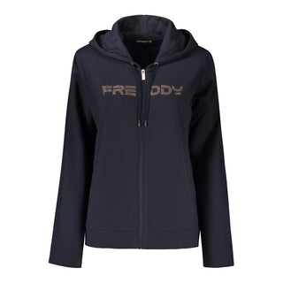 Blaues Baumwoll-Damensweatshirt