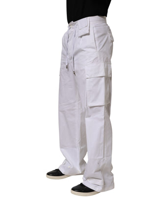 Weiße Leinen-Cargohose für Herren