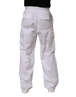 Weiße Leinen-Cargohose für Herren