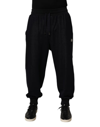 Schwarze Jogginghose aus Baumwollmischung mit Kordelzug