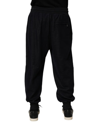 Schwarze Jogginghose aus Baumwollmischung mit Kordelzug