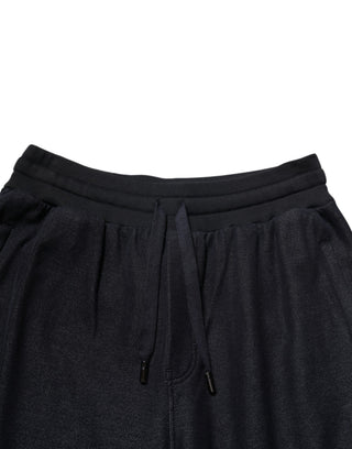 Schwarze Jogginghose aus Baumwollmischung mit Kordelzug