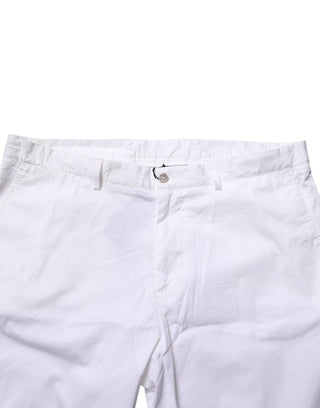 Weiße Bermuda-Shorts aus Stretch-Baumwolle für Herren