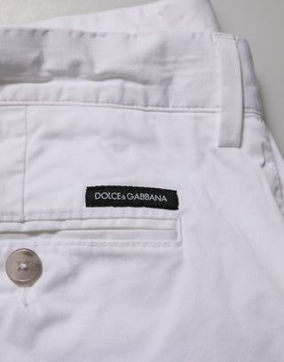 Weiße Bermuda-Shorts aus Stretch-Baumwolle für Herren