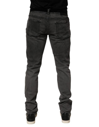 Dunkelgraue Skinny Jeans für Herren aus Baumwolle