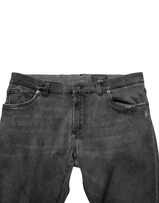 Dunkelgraue Skinny Jeans für Herren aus Baumwolle