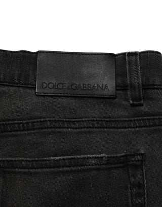 Dunkelgraue Skinny Jeans für Herren aus Baumwolle