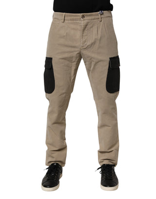 Pantalones cargo chinos ajustados de cintura media para hombre en beige