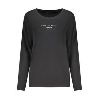 Black Cotton Women T-Shirt