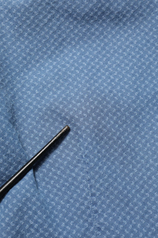 Blaues langärmliges Slim-Fit Freizeithemd aus Baumwolle mit Kragen