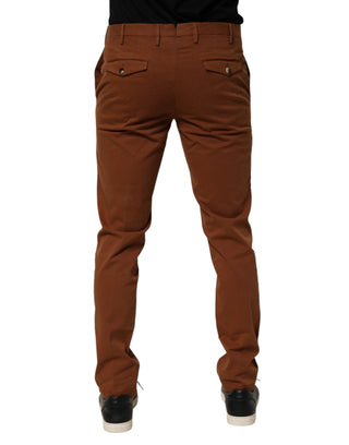 Herren Skinny Chino Hose mittlerer Bund braun