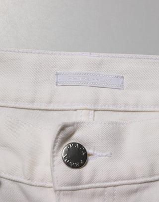 Weiße Skinny-Fit Mid-Waist Jeans für die Freizeit