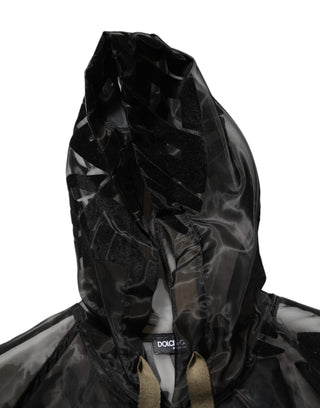 Schwarzer Camouflage-Kapuzenpullover für Herren mit durchgehendem Reißverschluss