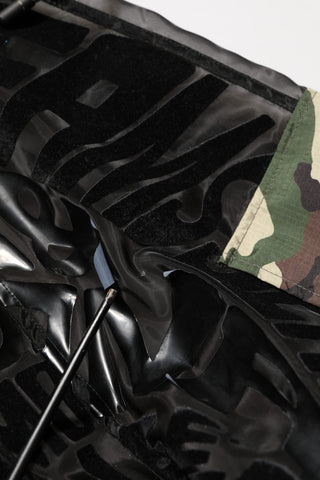 Schwarzer Camouflage-Kapuzenpullover für Herren mit durchgehendem Reißverschluss