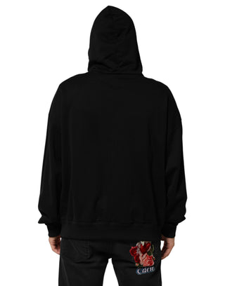 Schwarzes Kapuzen-Sweatshirt für Herren mit Aufdruck