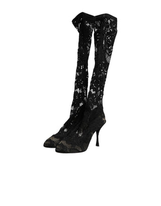 Schwarze Pumps Taormina Spitzensocken Stiefel Schuhe