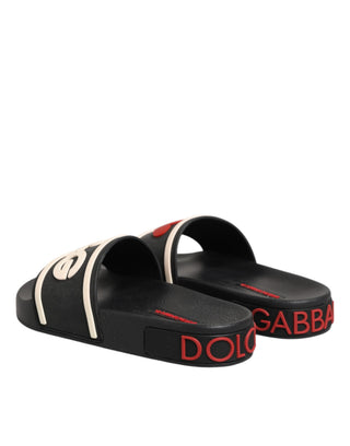 Schwarze Gummi-Badesandalen